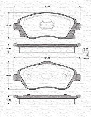 MAGNETI MARELLI 363702161220 -  Комплект тормозных колодок, дисковый тормоз